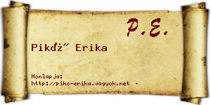 Pikó Erika névjegykártya